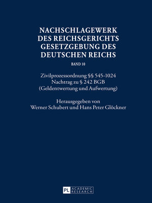 cover image of Nachschlagewerk des Reichsgerichts  Gesetzgebung des Deutschen Reichs